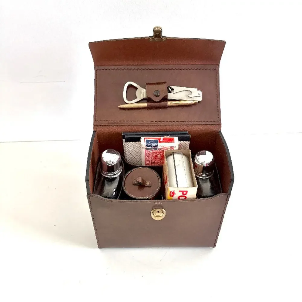 Vintage Heirloom by Bosca Portable Travel Bar and Game Set